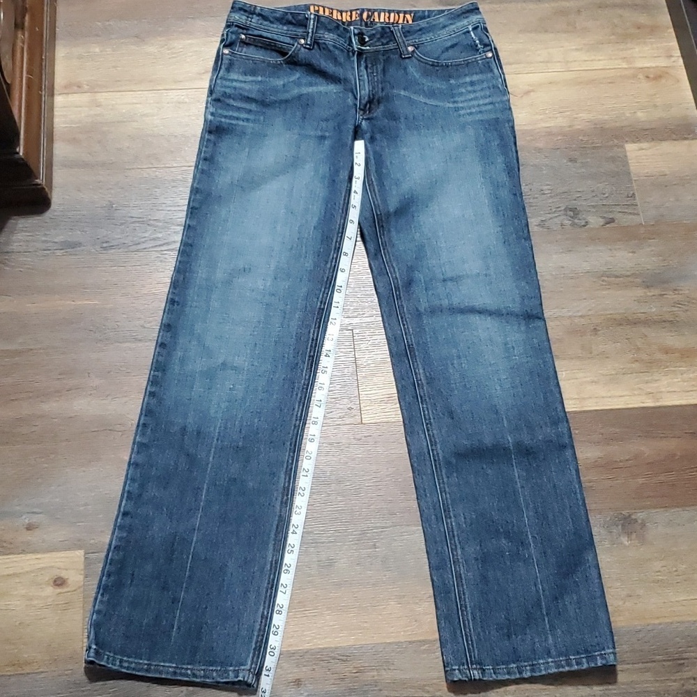 Pierre Cardin light distressed medium wash straight leg jeans
